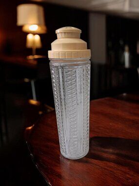 Vintage 1930s Art Deco Medco skyscraper cocktail shaker with Dial a Drink